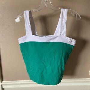 All in Motion Green and White Tank Top